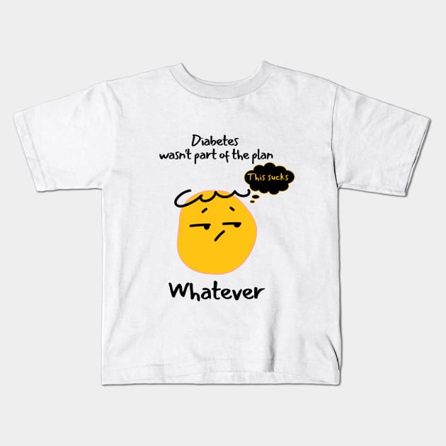 Funny Sarcastic Diabetes This Sucks Whatever Kids T-Shirt by Diabeticsy